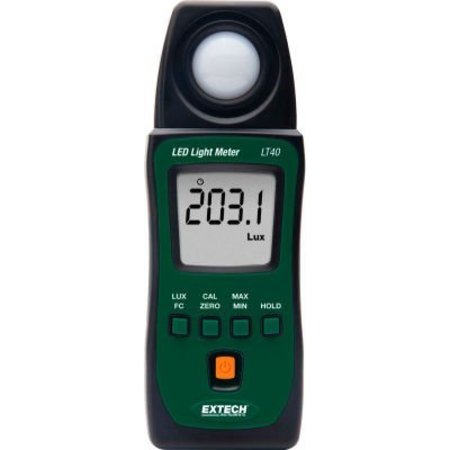 FLIR COMMERCIAL SYSTEMS Extech LED Light Meter, Battery, Case Included, 1inW LT40